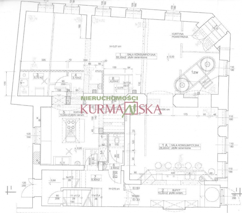 Budynek - restauracja w centrum